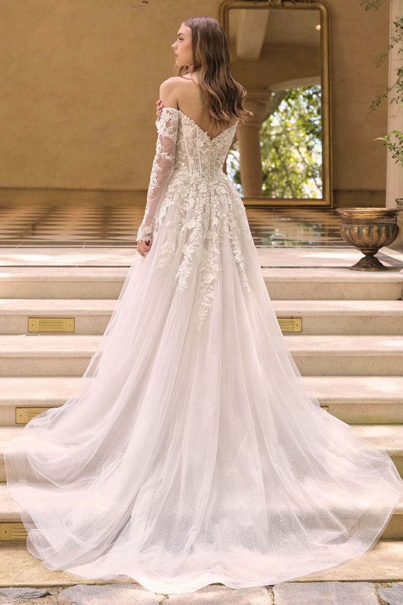 Off Shoulder Sweetheart Neck Bridal Gown by Andrea & Leo Couture WL067