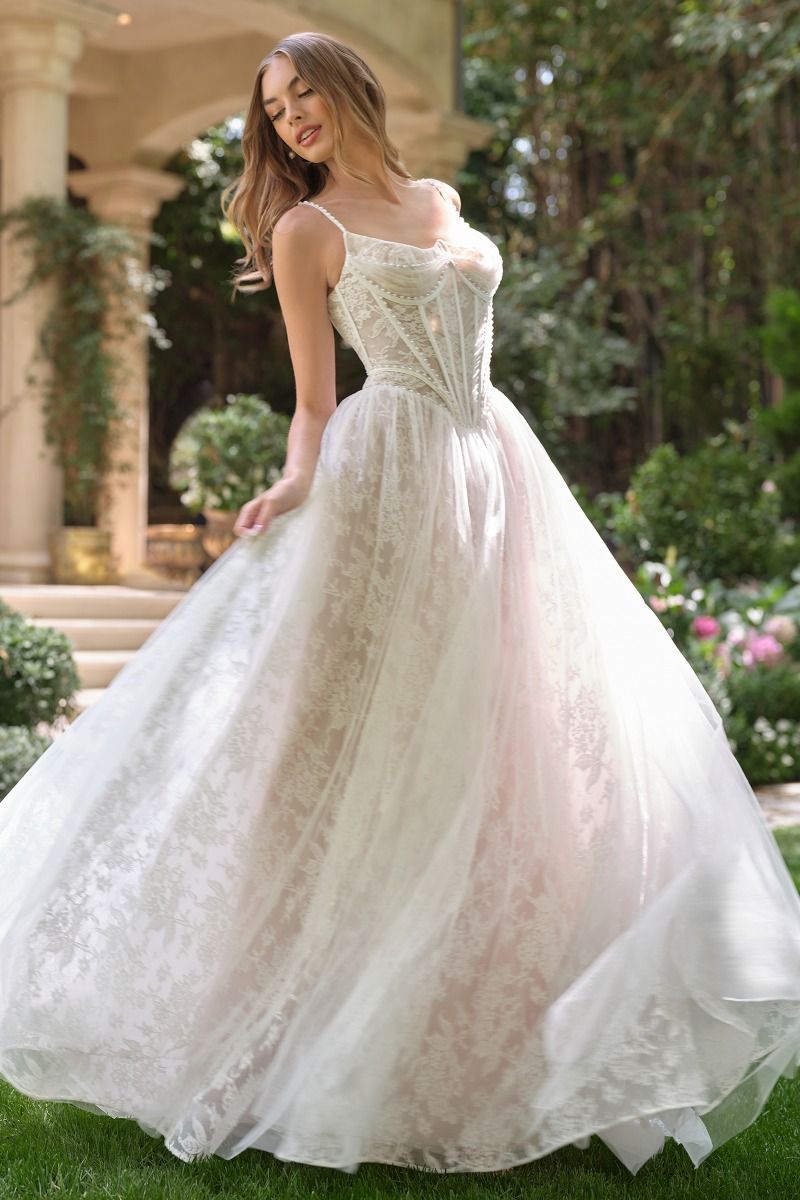 Scoop Neckline A-Line Bridal Gown by Andrea & Leo Couture WL069