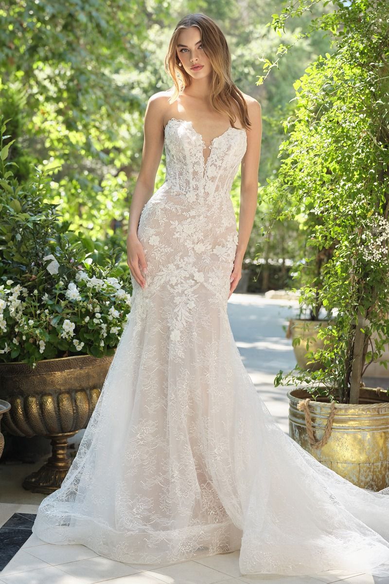 Strapless Corset Bodice Bridal Gown by Andrea & Leo Couture WL072