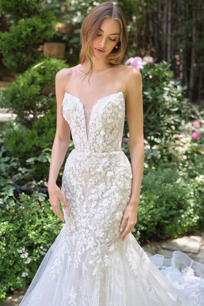 Strapless Fitted Mermaid Bridal Gown by Andrea and Leo WL088