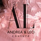 One Shoulder Illusion Tulle & Floral Bodice A-line Slit Gown by Andrea & Leo Couture A1053 LEILA GOWN - Special Occasion
