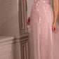 Floral Tulle A-line Women Formal Evening Gown - Cinderella Divine CD0181 -Special Occasion/Curves