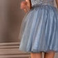 Floral Lace Bodice Tulle Cocktail Dress by Cinderella Divine CD0190