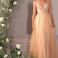 LAYERED TULLE A-LINE GOWN by Cinderella Divine CD0196 - Special Occasion/Curves
