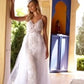 Floral Lace Bridal Gown With Tulle Overskirt Cinderella Divine CD931W