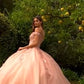 Off The Shoulder Layered Tulle Gown by Cinderella Divine CD0185 - Quinceanera