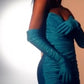 Strapless Glitter Stretch Slit Gown with Gloves By Ladivine CD889 - Women Evening Formal Gown - Special Occasion