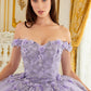 Off The Shoulder Floral Quinceanera Ball Gown By Ladivine 15702