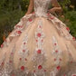 Floral Layered Tulle Quinceanera Ball Gown By Ladivine 15703