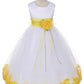 Flower Girl Dress- Satin Petal White Dress 2of 2 - AS160B Kids Dream