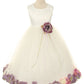 Flower Girl Dress- Satin Petal White Dress 2of 2 - AS160B Kids Dream