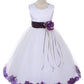 Flower Girl Dress- Satin Petal White Dress 2of 2 - AS160B Kids Dream