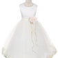 Flower Girl Dress- Satin Petal White Dress 2of 2 - AS160B Kids Dream