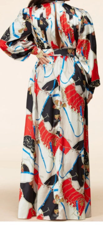 Printed Pleated Maxi Dress - Sales