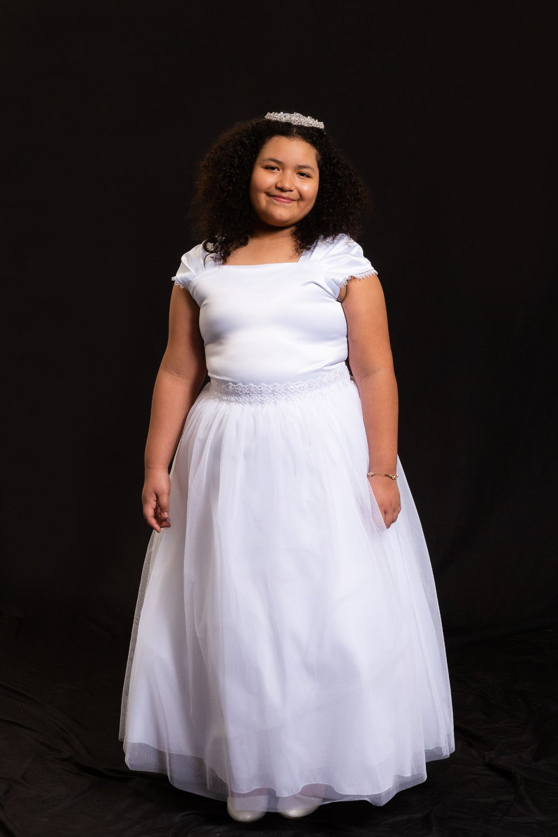 Girl Party Pleated Cap Sleeve Long Dress by AS222 Kids Dream - Girl Formal Dresses