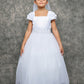 Girl Party Pleated Cap Sleeve Long Dress by AS222 Kids Dream - Girl Formal Dresses