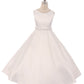 Flower Girl Party Long Satin Pearl Trim Communion Dress by AS386 Kids Dream - Girl Formal Dresses