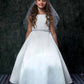 Flower Girl Party Long Satin Pearl Trim Communion Dress by AS386 Kids Dream - Girl Formal Dresses