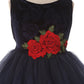 Velvet Rose Patch Girl Party Dress by AS396 Kids Dream - Girl Formal Dresses