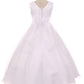 Lace Applique Bodice Full Flower Girl Dress by AS418 Kids Dream - Girl Formal Dresses