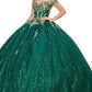 Off the Shoulder Floral Tulle Lace Quinceanera Dress by Cinderella Couture USA AS4201HG