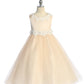 Luxurious Princess Floral Trim Girl Party Dress by AS458-A Kids Dream - Girl Formal Dresses