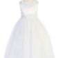 Luxurious Princess Floral Trim Girl Party Dress by AS458-A Kids Dream - Girl Formal Dresses