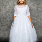 Girl Party Embroidery Mesh Half Sleeve Dress by AS462 Kids Dream - Girl Formal Dresses