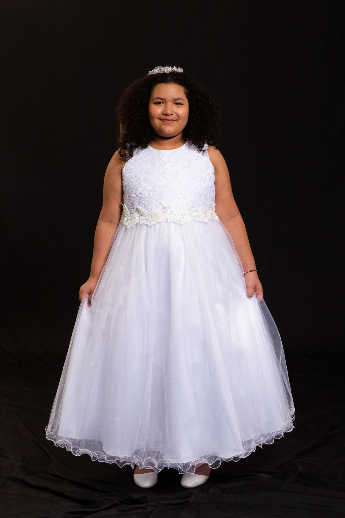 Lace Glitter Tulle Flower Girl Dress by AS468 Kids Dream - Girl Formal Dresses
