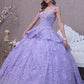 Off the Shoulder Jewel 3-D Butterfly Applique Sweetheart Quinceanera Dress by Elizabeth K - GL3112