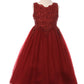Pearl Sequins Tulle Party Dress with Satin Bow by Cinderella Couture USA AS5008