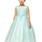 Pearl Sequins Tulle Party Dress with Satin Bow by Cinderella Couture USA AS5008