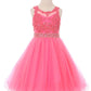 Rhinestone Pearl Beaded Lace Tulle Girl Party Dress by Cinderella Couture USA AS5013
