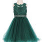 Rhinestone Pearl Beaded Lace Tulle Girl Party Dress by Cinderella Couture USA AS5013