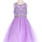 Rhinestone Pearl Beaded Lace Tulle Girl Party Dress by Cinderella Couture USA AS5013