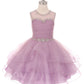 Beaded Stones Bodice Organza Tulle Girl Party Dress by Cinderella Couture USA AS5050