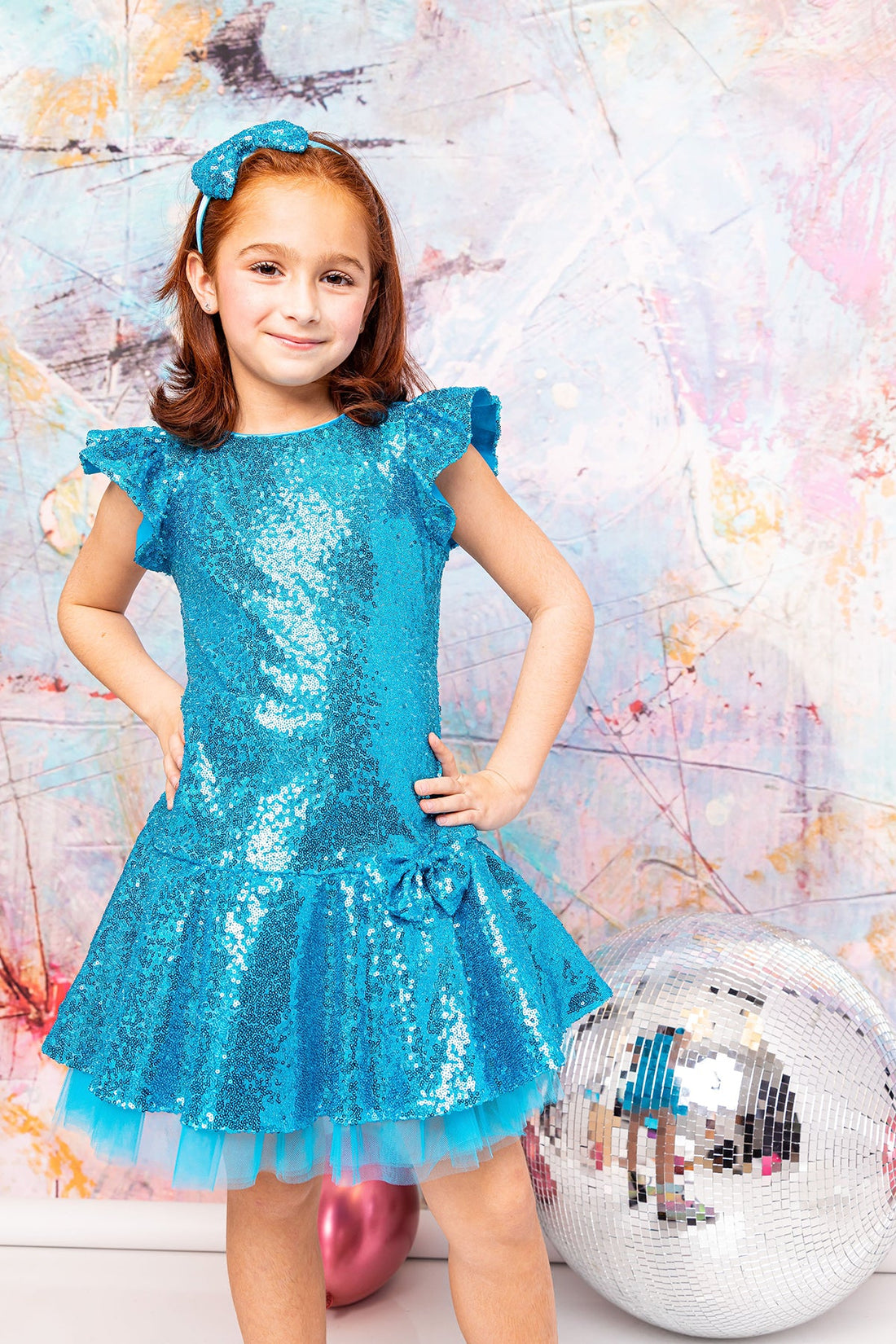 Sequin Ruffle Sleeve Tutu Girl Party Dress by AS530 Kids Dream - Girl Formal Dresses