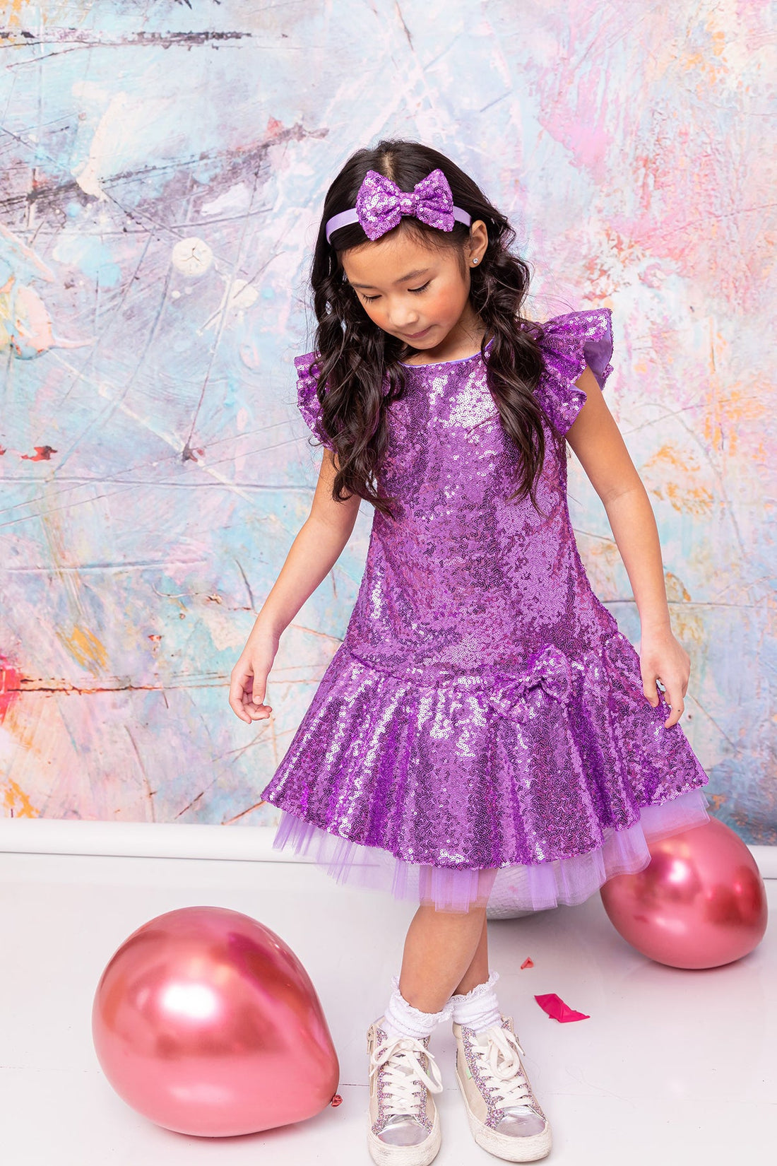 Sequin Ruffle Sleeve Tutu Girl Party Dress by AS530 Kids Dream - Girl Formal Dresses