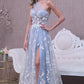 One Shoulder Tulle Floral Bodice A-line Dress GLS by Gloria GL3134 - Women Formal Dress - Special Occasion/Curves
