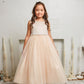 Satin Top with Wavy Rhinestone & Pearl Trim Girl Party Dress by AS538-G Kids Dream - Girl Formal Dresses