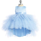 Baby Girl Dress with Ruffled Tulle High-Low Dress by TIPTOP KIDS - AS5658S