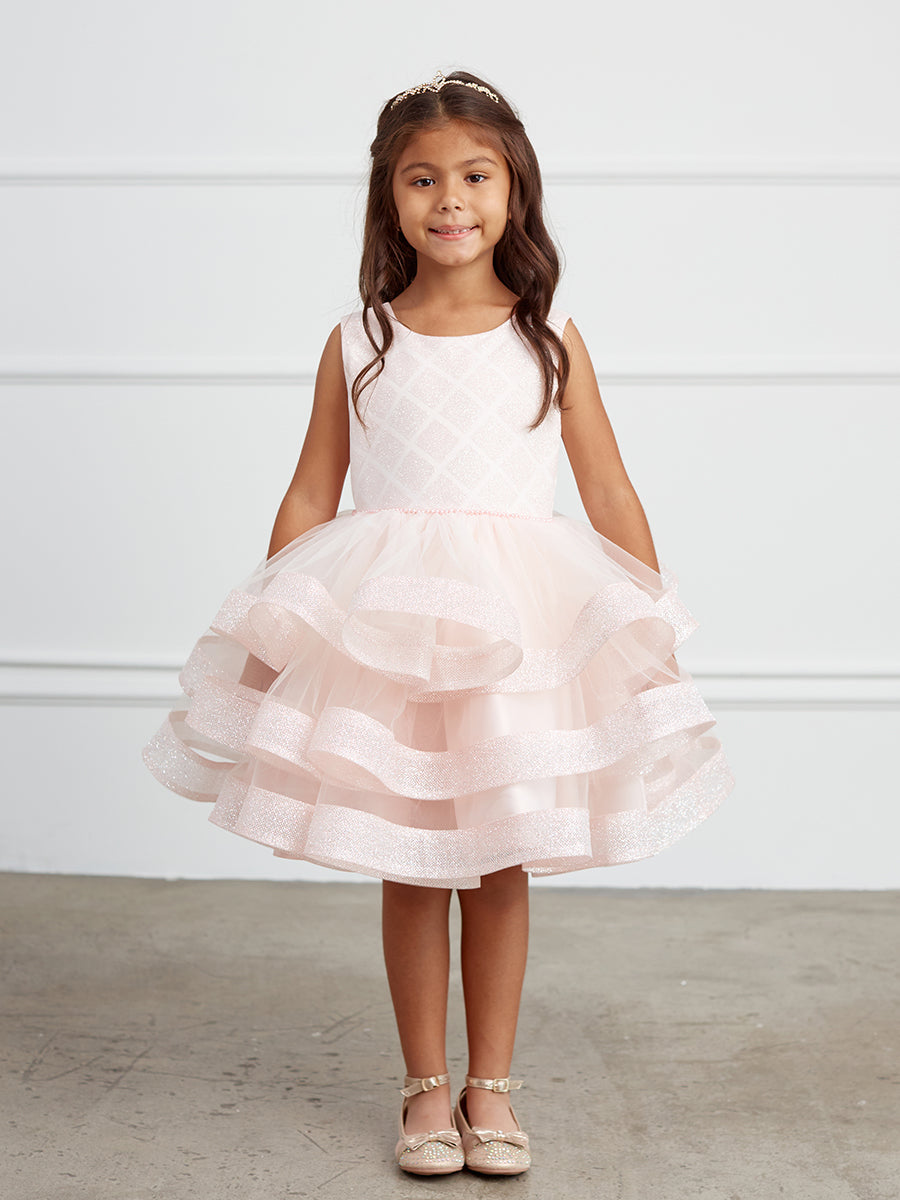Girl Dress with Glitter Bodice and Ruffles by TIPTOP KIDS - AS5829