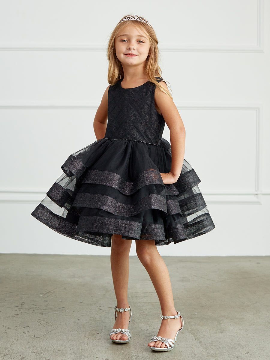 Girl Dress with Glitter Bodice and Ruffles by TIPTOP KIDS - AS5829