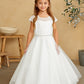 Flower Girl Tulle Glitter Illusion Neckline Dress by TIPTOP KIDS - AS5844