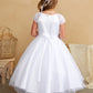Flower Girl Cap Sleeved Lace Applique Dress by TIPTOP KIDS - AS5847