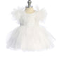 Baby Dress with Lace Applique and Fluffy Sleeves by TIPTOP KIDS - AS5848S