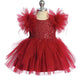 Baby Dress with Lace Applique and Fluffy Sleeves by TIPTOP KIDS - AS5848S