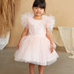 Girl Party Dress with Lace Applique and Fluffy Sleeves by TIPTOP KIDS - AS5848