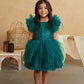 Girl Party Dress with Lace Applique and Fluffy Sleeves by TIPTOP KIDS - AS5848