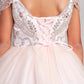 Off Shoulder Beaded Bodice Girl Pageant/Mini Quince Dress by TIPTOP KIDS - AS7021